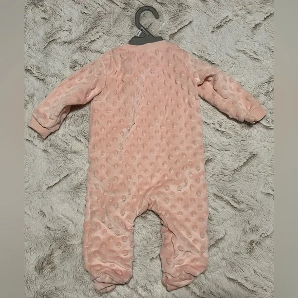 Kyle & Deena Pink Baby Dotted Textured Footie - Picture 6 of 8